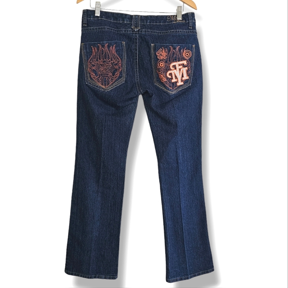 Vintage Y2K Mecca Jeans‎ Womens Size 11/12 Embroidered Stitch Pockets Streetwear